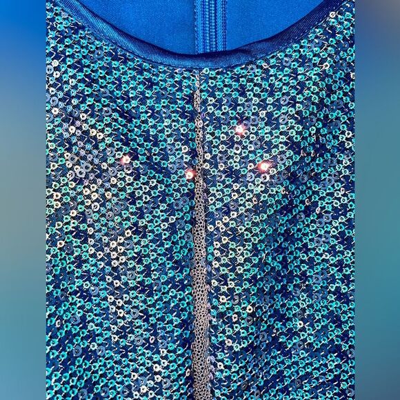 AIDAN MATTOX Sequined Tulle Halter Mini Dress size 6 NWT Cutout Sheath Cocktail - Picture 9 of 11